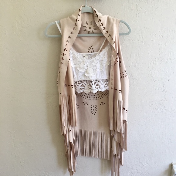 Faux Suede Fringe Vest - Picture 2 of 3